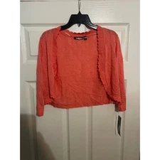 Elementz Petite Coral Open Front Knit Cardigan Sweater PM Made in USA