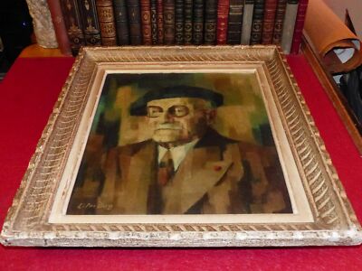 [ART XXe] PORTRAIT DE LEON FRAPIE PRIX GONCOURT 1904 PAR LILAS BUG HST Cubiste