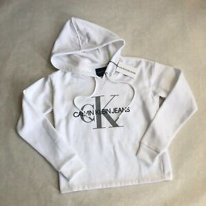 white calvin klein hoodie women's