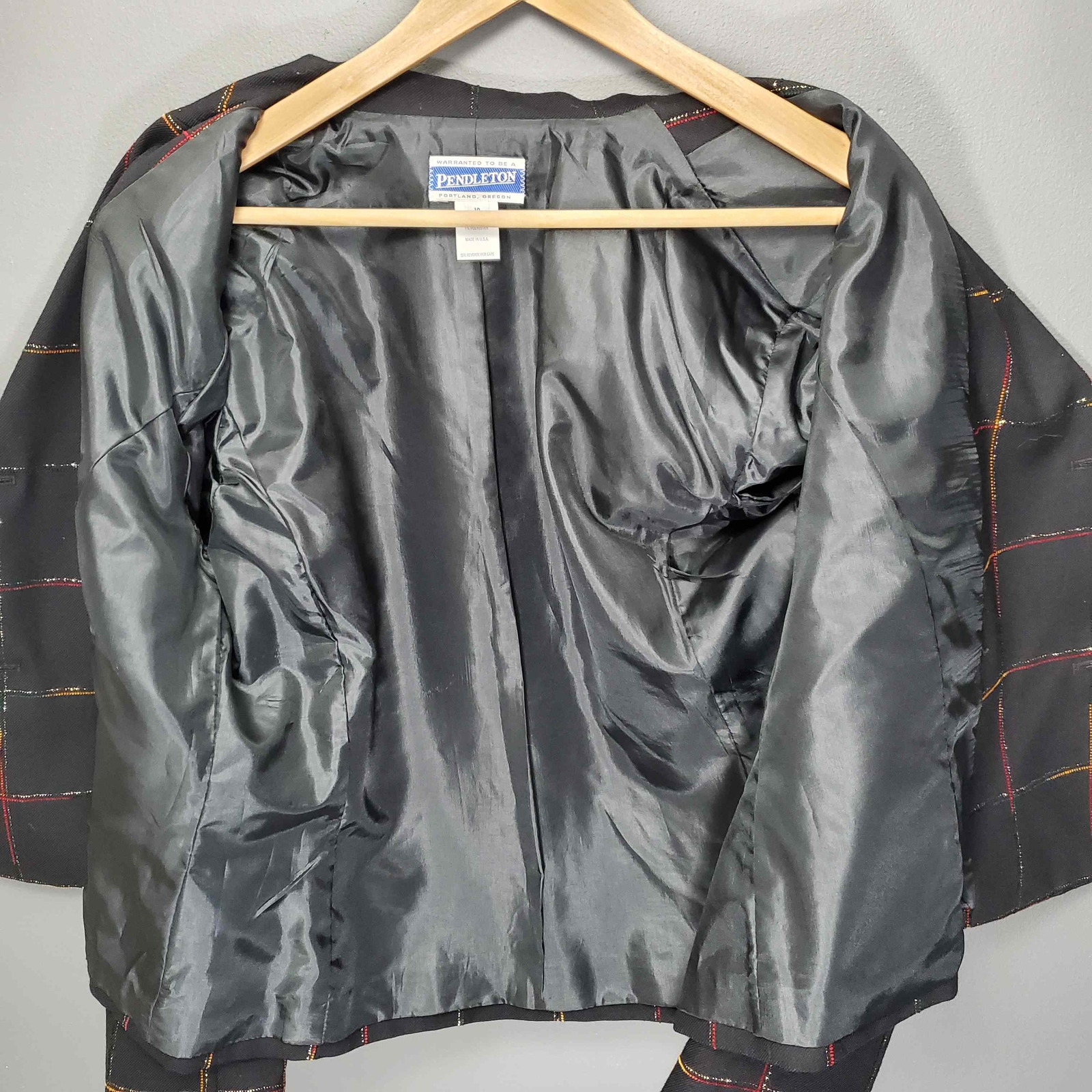 Pendleton Women's Wool Blend Button Black Blazer … - image 6