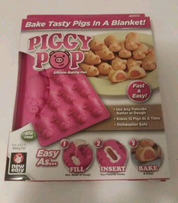 PIGGY POP Silicone Mold Pan - Pigs in a Blanket - As Seen On TV - NEW