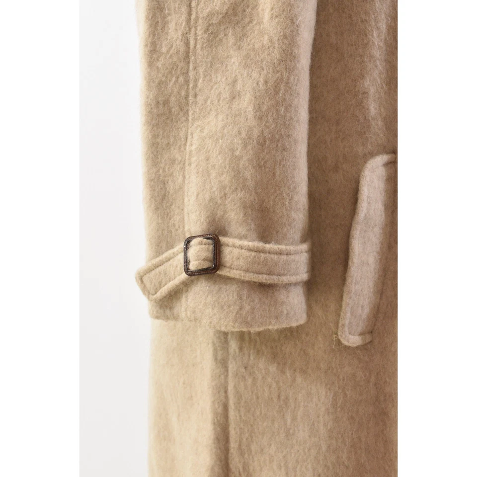 Abrigo largo peludo beige avena vintage años 70 L reforzado línea A abrigos para mujer Foto 4 de 4