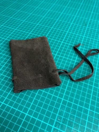 Medieval Larp SCA Pagan Reenactment Brown Leather DRAWSTRING MONEY POUCH BAG - Picture 2 of 2