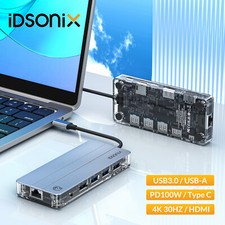 USB C Hub 11in1 USB C Docking Station with 4K HDMI VGA 100W PD Ethernet Adapter