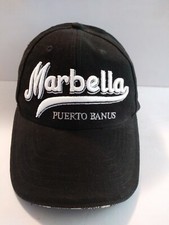 Marbella Puerto Banas Championship Golf Cap Mütze StrapBack schwarz weiß Stickerei