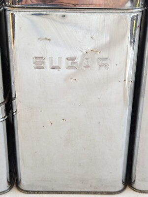 Vintage 1950's Lincoln Beautyware Chrome Canister Set MCM | eBay