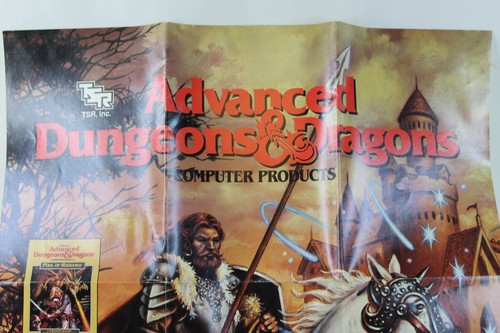 1989 Advanced Dungeons & Dragons SSI Computer Games Folded Poster Azure Bonds - Picture 2 of 8