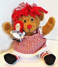 Dakin Plush Teddy Bear Holding 3" Raggedy Ann Doll