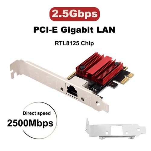 Desktop 2.5Gbps PCI-E Network Adapter to RJ45 RTL8125B NIC Ethernet Gigabit Card - Afbeelding 1 van 8