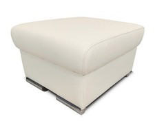 Cremeweiß Echt Leder Hocker mit Stauraum Sitzhocker Fußhocker Sitzwürfel 60x55