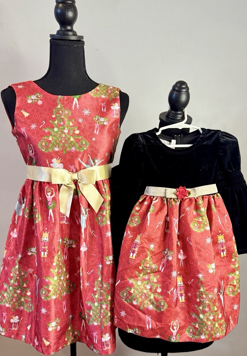 Bonnie Jean Nutcracker Christmas Matching 3T & 12 Girls Dresses. Excellent  | eBay