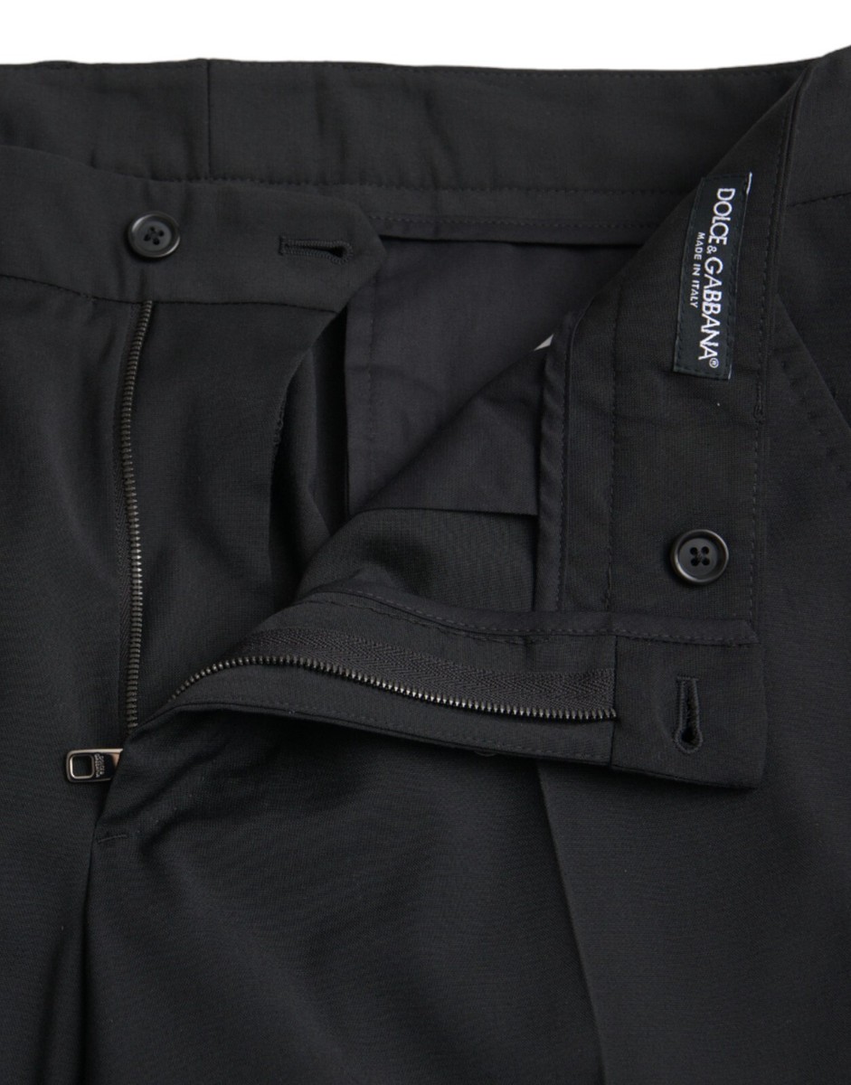 DOLCE & GABBANA Pants Black Wool SlimFit Dress Formal DOLCE & GABBANA Pants Black Wool SlimFit Dress Formal