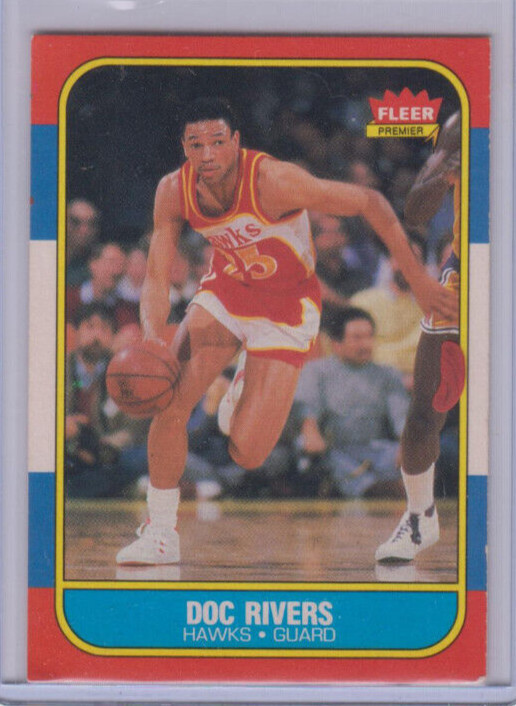 1986-87 Fleer BKB #91 Doc Rivers  Atlanta Hawks  EX