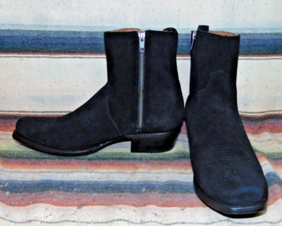 Mens Rujo The Reno Black Roughout Suede Leather Cowboy Boots 10.5 EE New in Box