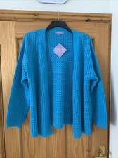 Michele Hope Blue Cardigan, Open Knit, No fasteners, Size 14/16 BNWT