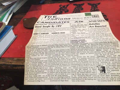 Indiana Woman Voter, LWVI Newsletter, 1952 Pre-Election Issues Letter