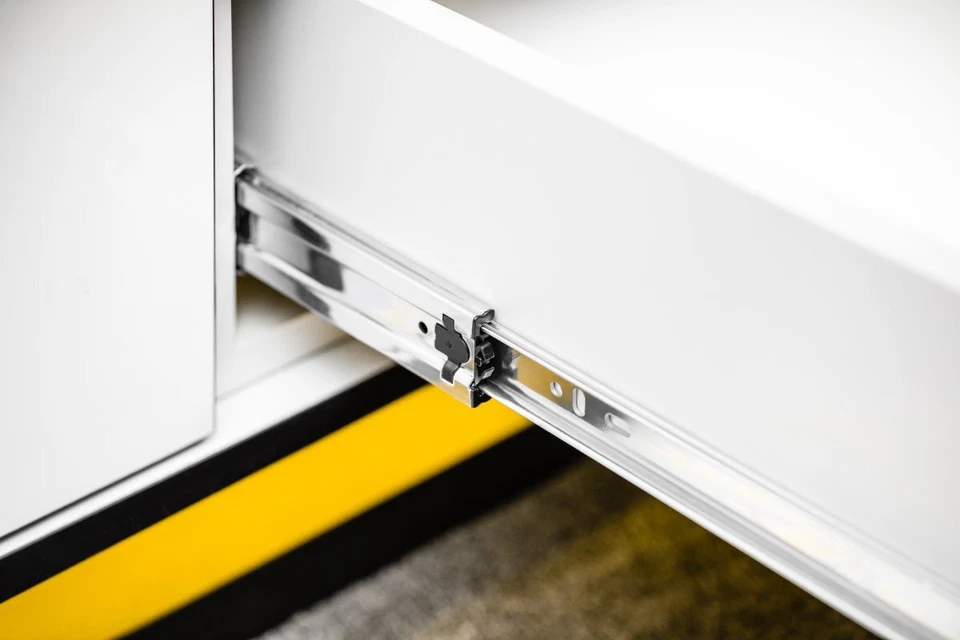 Par de corredores de gaveta resistente rolamento de esferas fechamento macio, empurre para abrir até 100 kg - Imagem 4 de 4