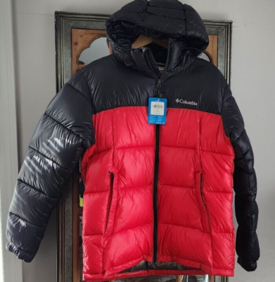 Columbia Men Pike Lake Hooded Jacket Puffer Mountain Red/Black NWT
