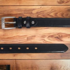 Men's Dress Belt Black Leather Belts for Jeans