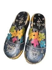 GKTINOO 0933-81 Slip-On Leather Clogs Shoes socofy Sandals Women's 8 8.5 (38)