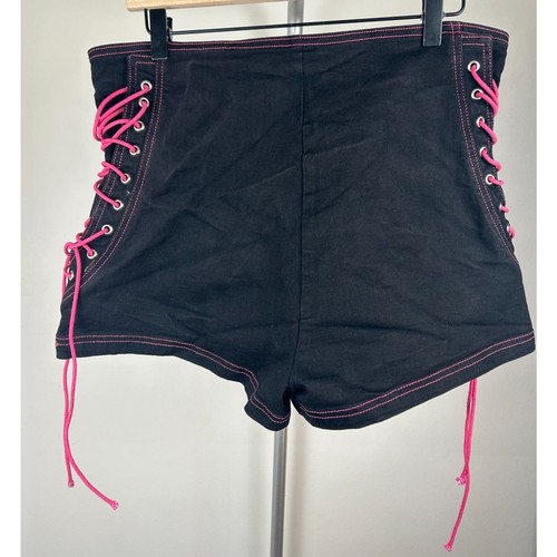 Monster High Skullette Schnürshorts Junior Größe 13 Hot Topic schwarz pink Goth - Bild 3 von 7