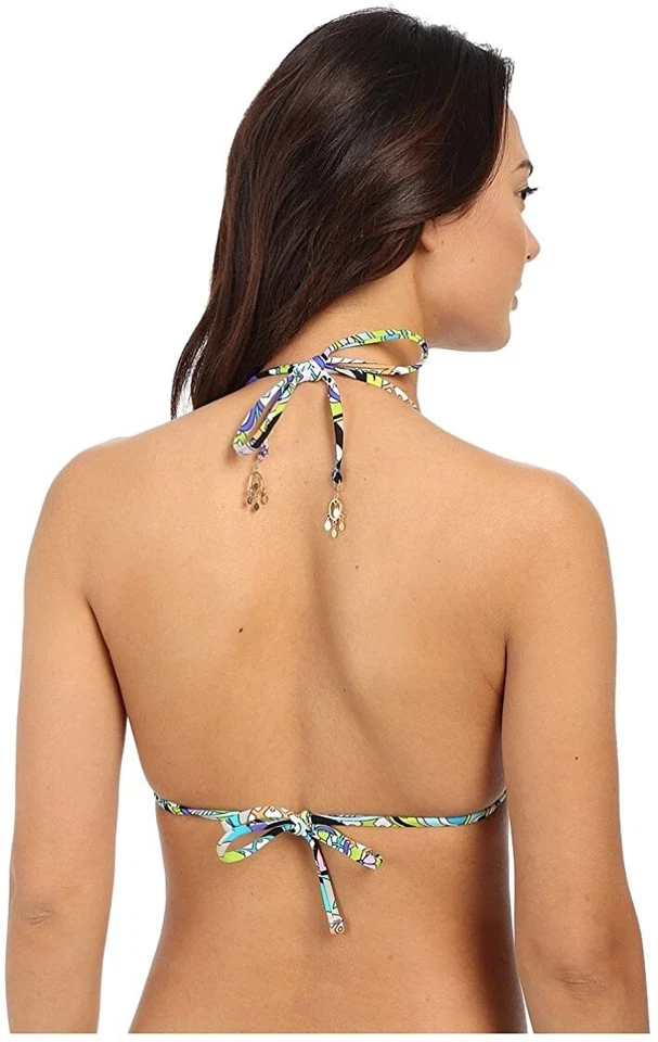 Trina Turk 263506 Mujer Triángulo Halter Bikini Top Traje de Baño Cobalto Talla 4 Foto 2 de 3