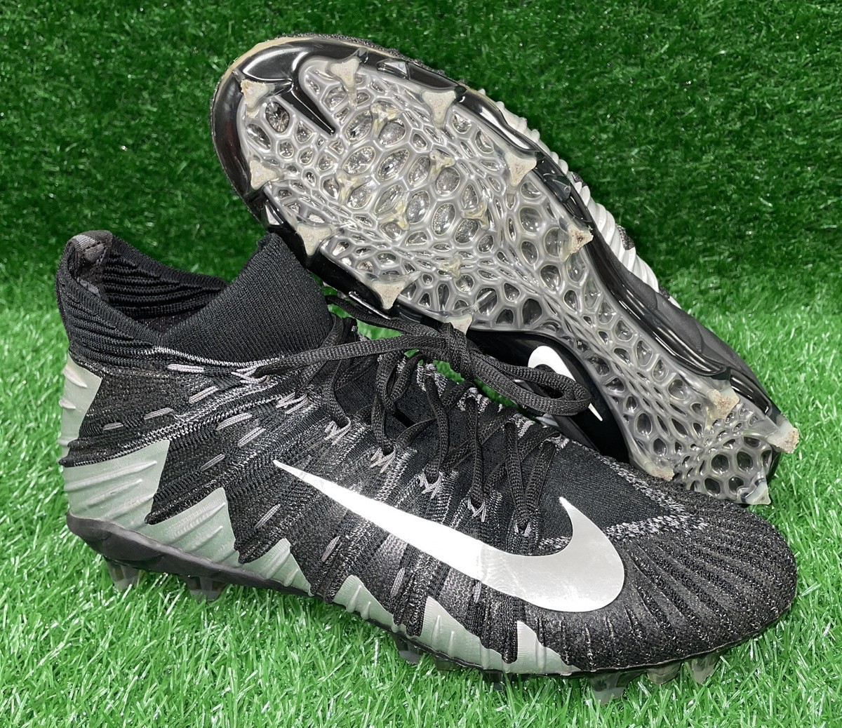 Nike Alpha Menace Elite TD Black Silver Football Cleat Size 