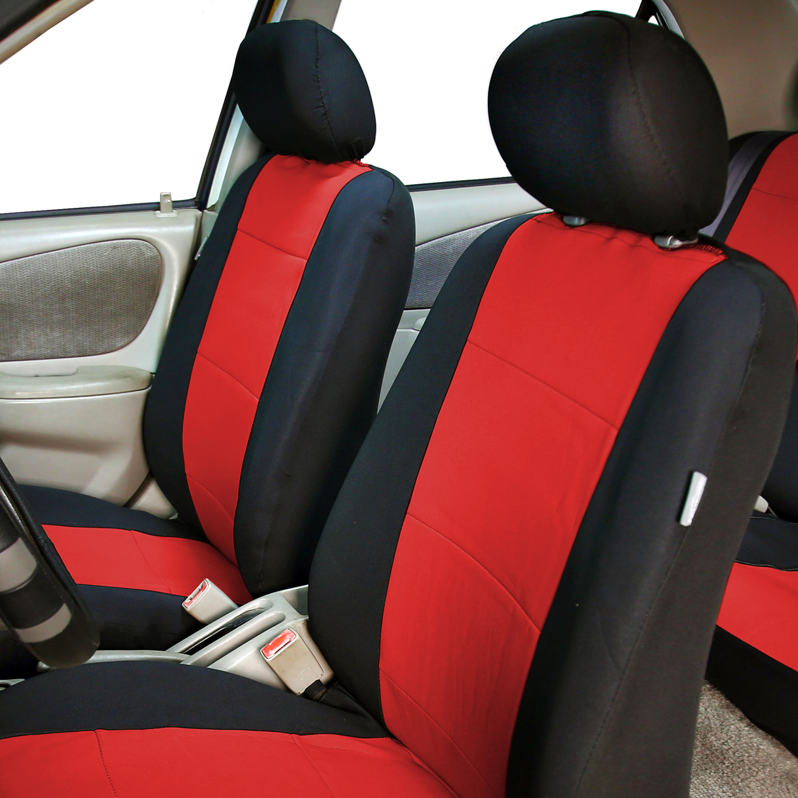 Neoprene Auto Seat Covers for Sedan SUV Waterproof Full Set Red Black