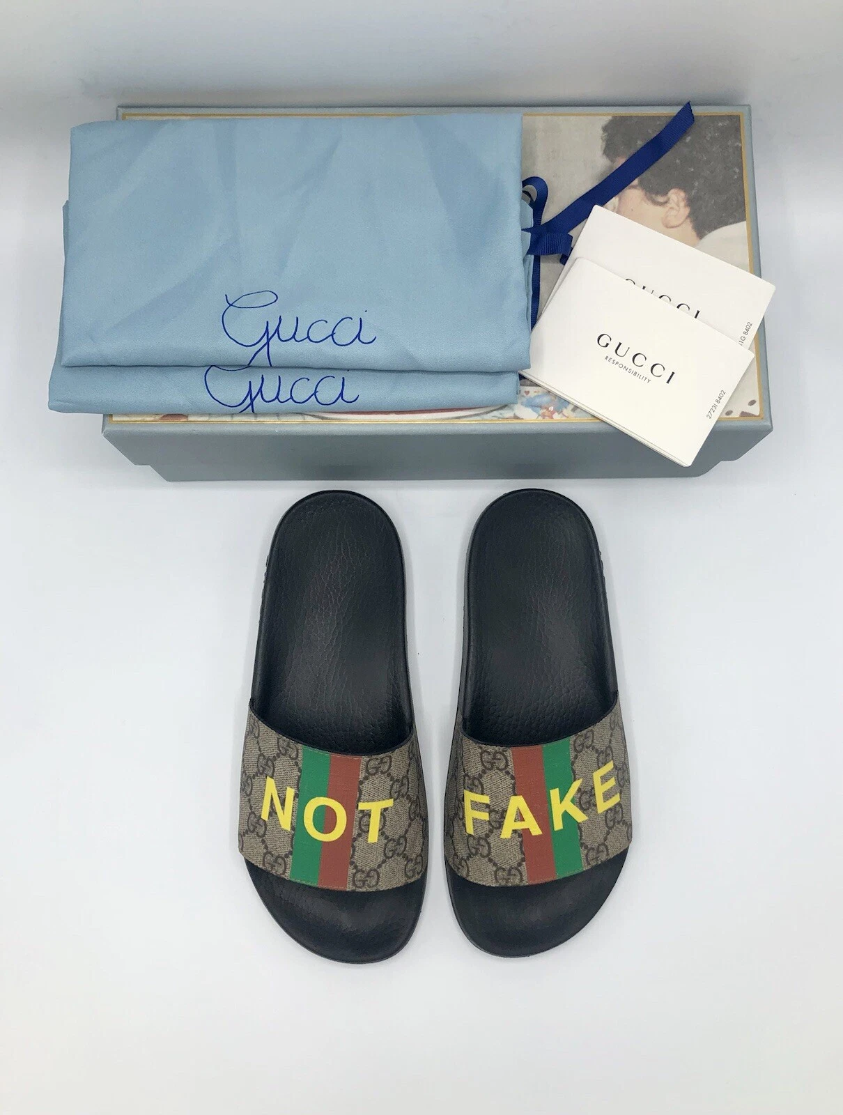 Gucci Not Fake Pantoufles Slides Mules Chaussures Sandales à lacets emballage d'origine