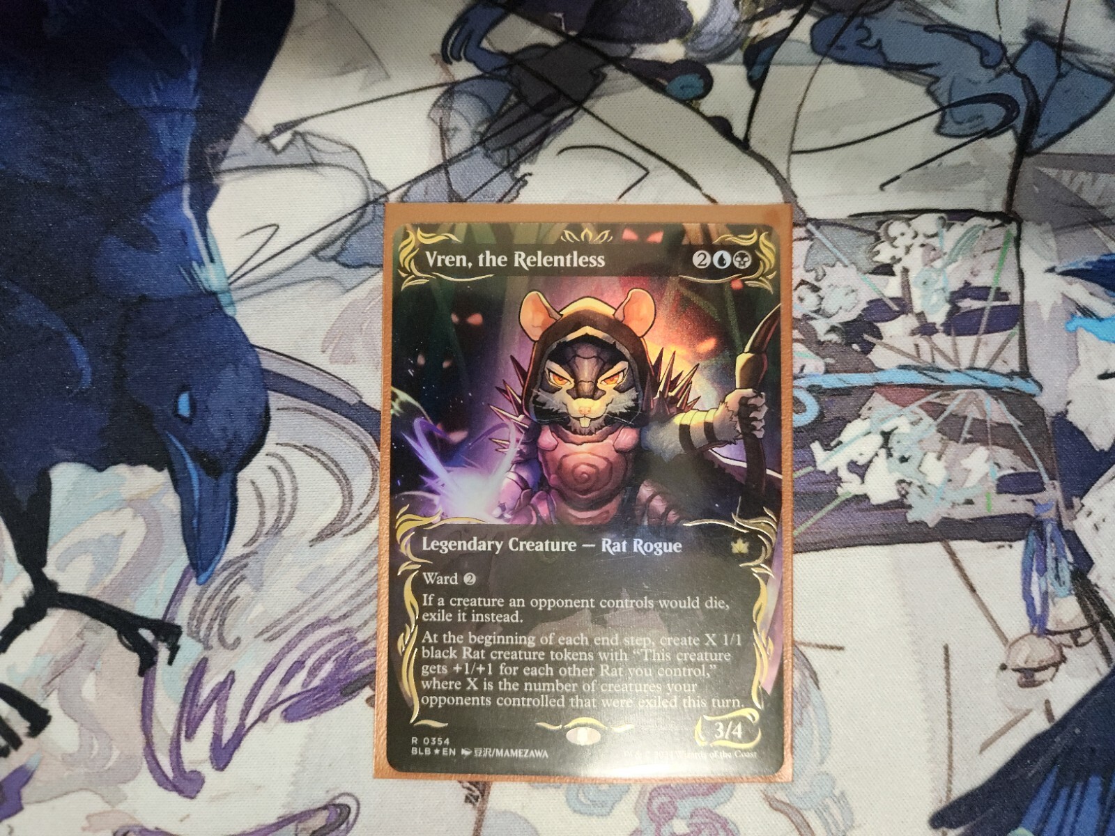 Vren, the Relentless Borderless Raised Foil Anime Art Bloomburrow MTG