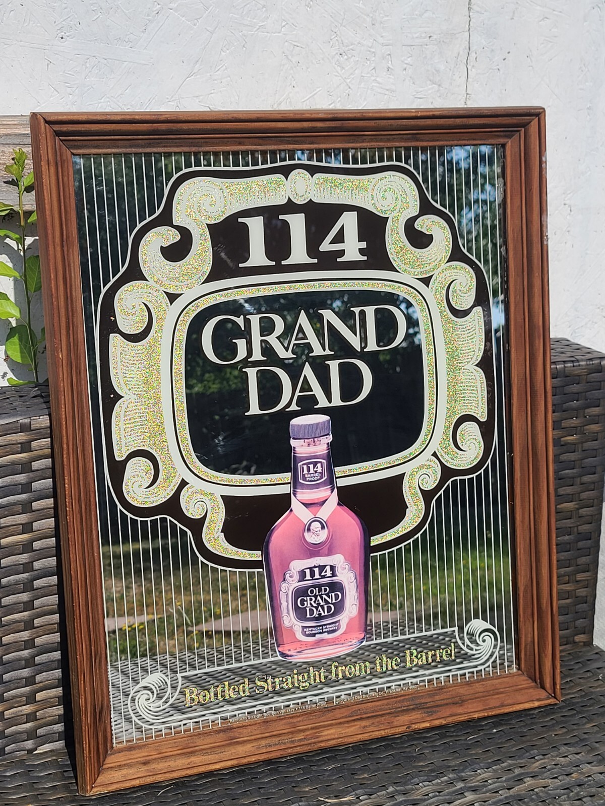 Very Rare Vtg 114 Old Grand Dad Kentucky Bourbon Whiskey Bar Mirror 18