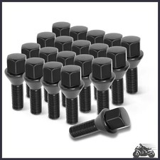 20pcs Black 12x1.25 Cone Seat Wheel Lug Bolts Fit Dart Compass Renegade Cherokee