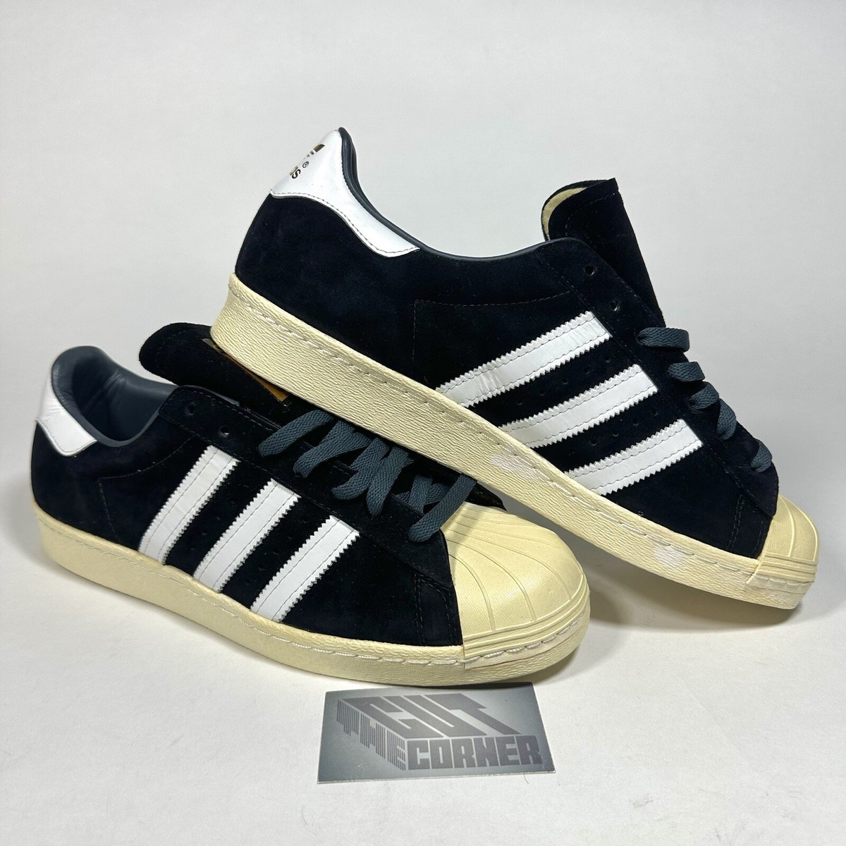 Adidas Superstar 80s Deluxe Suede Blk Vtg Wht Gold Met 2015 B25961