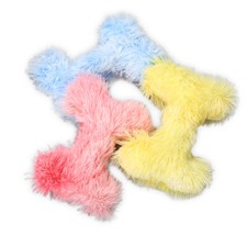 Plush Squeaker Dog Bone Squeaky Dog Puppy Toys Lot of 3