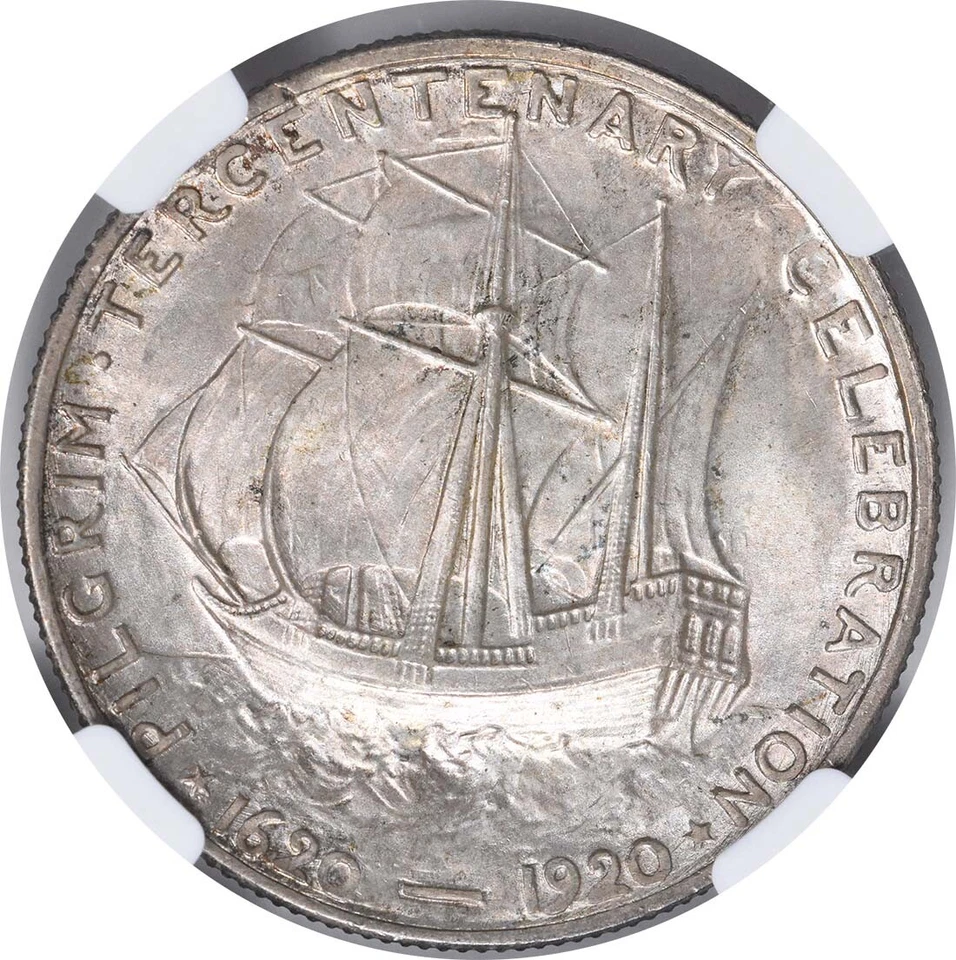Pilgrim Commemorative Silver Half Dollar 1921 MS67 NGC - Image 4 of 4