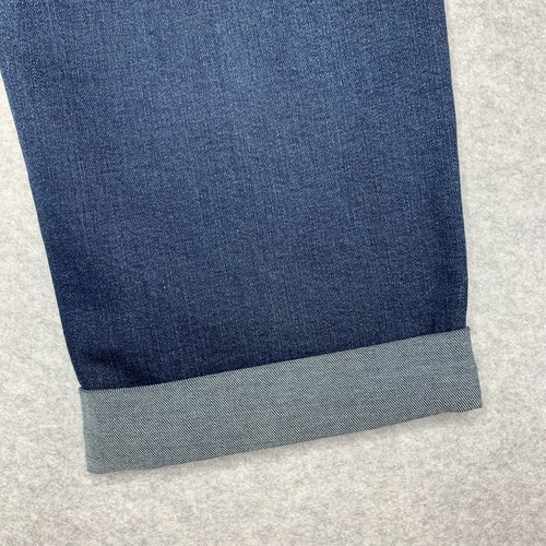 Pantalones de mezclilla Earl Jean azules talla 10 para mujer rectos elásticos lavado medio puños pierna nuevos con etiquetas - Imagen 4 de 13