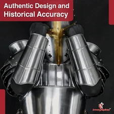 Medieval Bracers  18G Steel Vambrace Set | Siege Warfare Arm Armor for LARP SCA