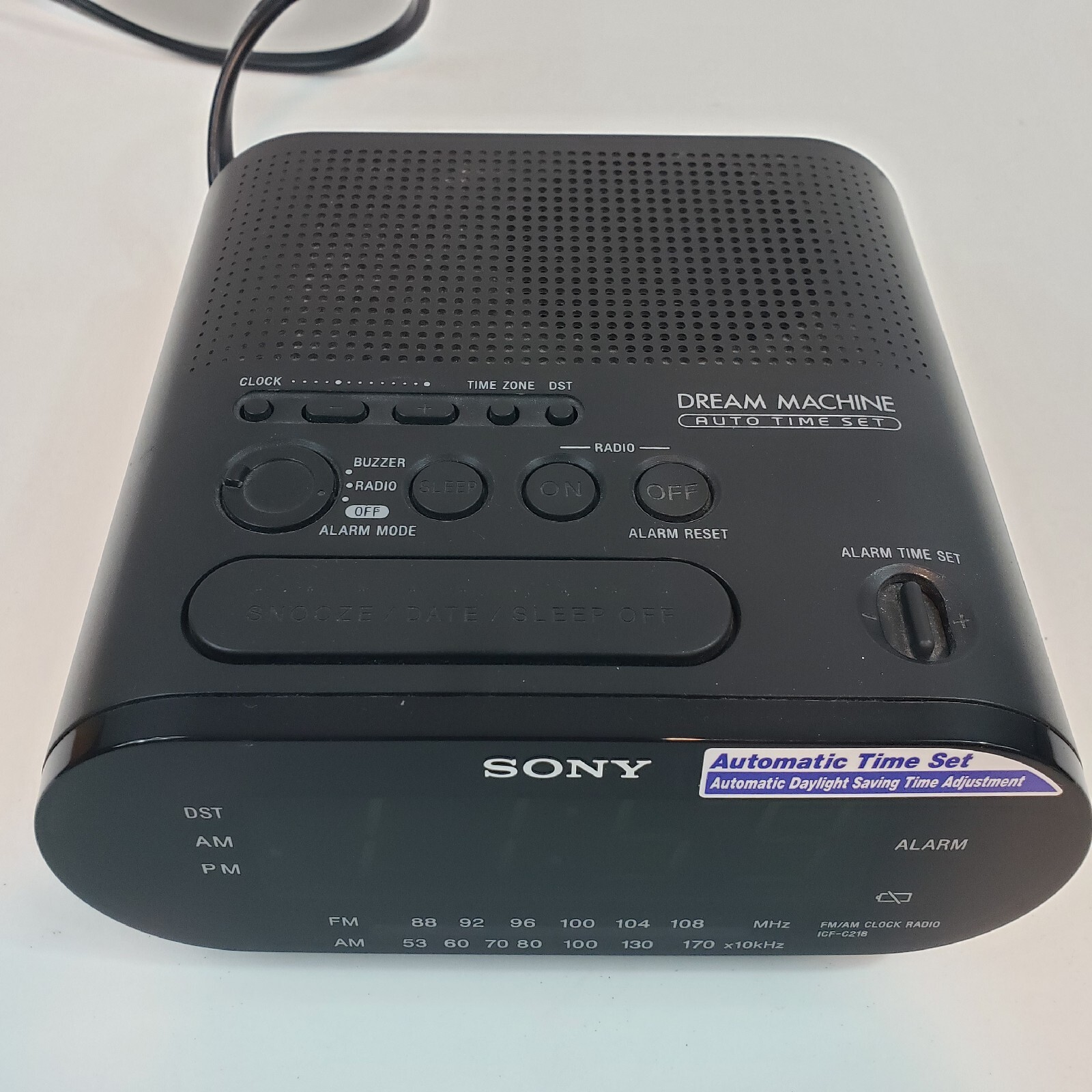 Sony Dream Machine ICFC218 AM/FM Alarm Clock Radio Black LED Vintage