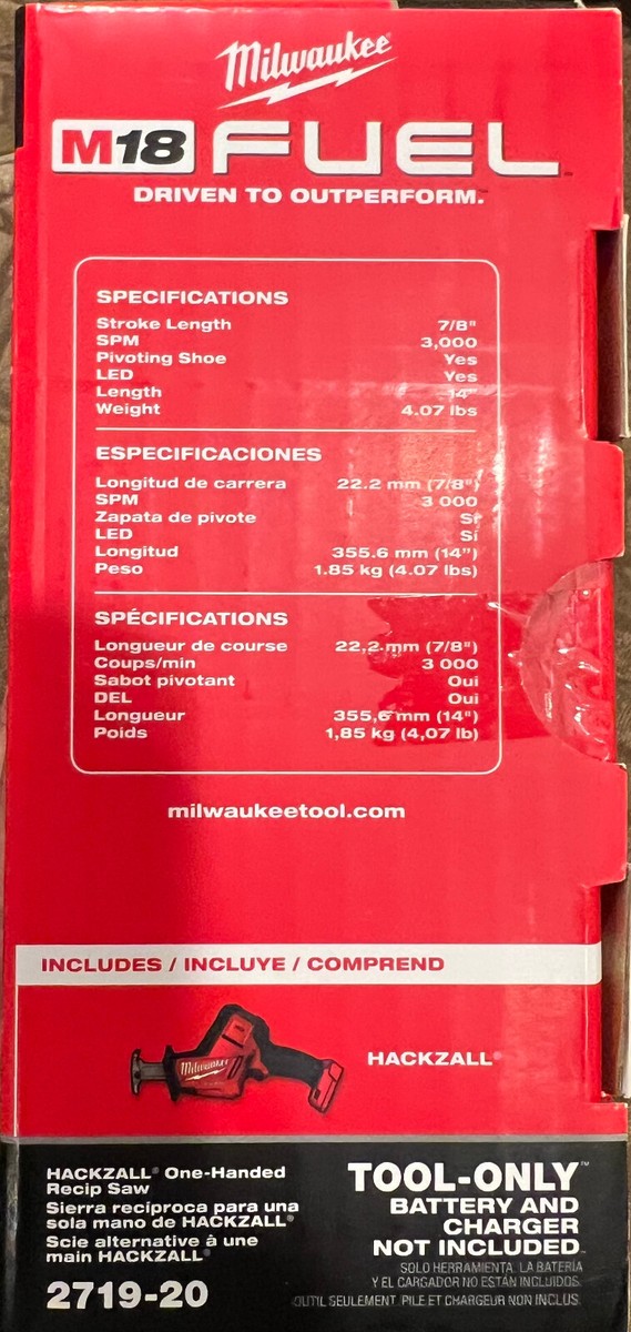 Milwaukee M18 FUEL Hackzall 2719-20 TOOL ONLY | eBay