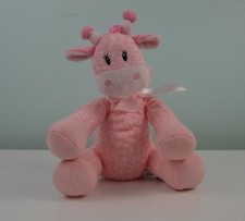 First  Main Jingles Pink Giraffe Plush Stuffed Animal Soft Baby Toy Rattle 9"
