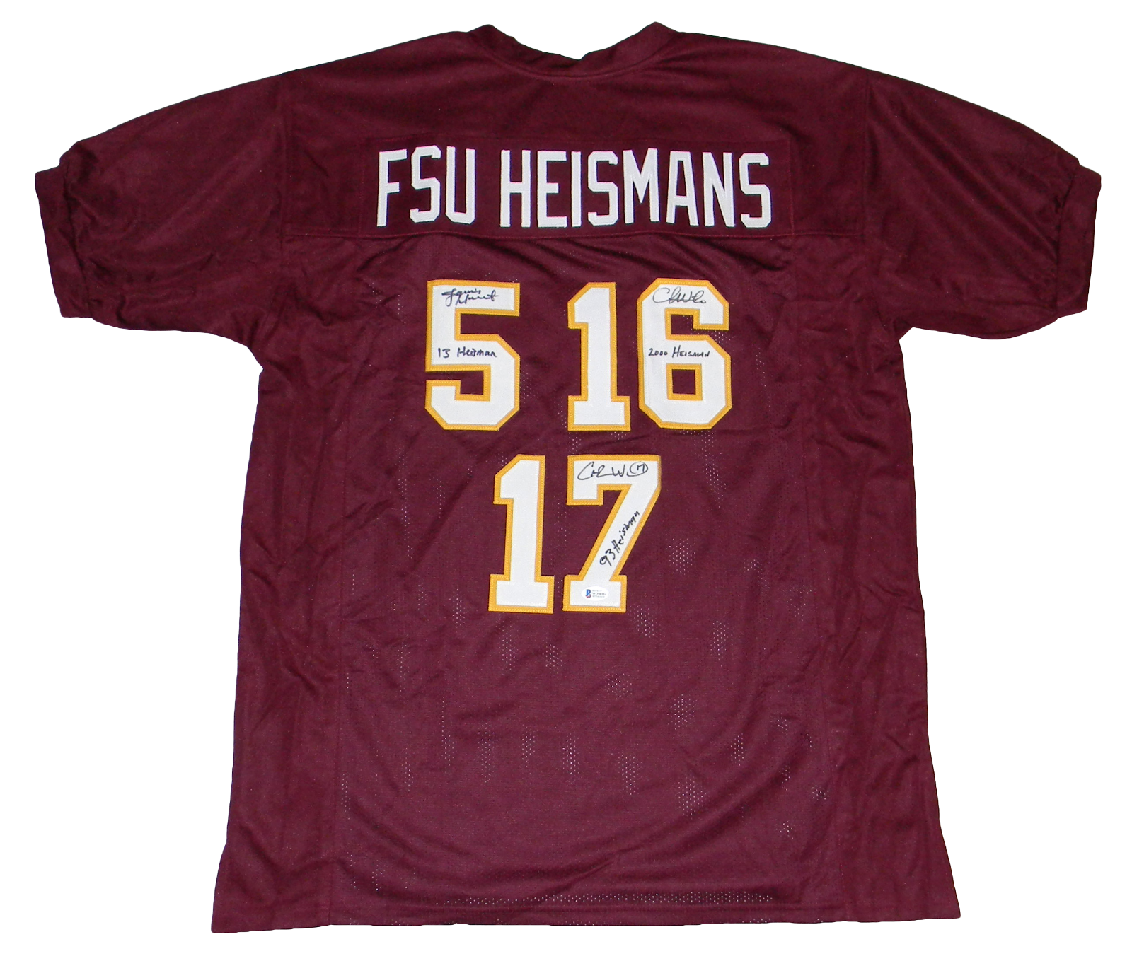 CHARLIE WARD CHRIS WEINKE JAMEIS WINSTON SIGNED FLORIDA STATE SEMINOLES JERSEY 