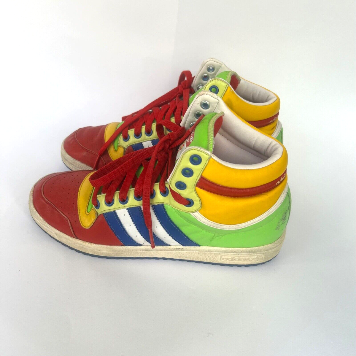 adidas Multicolor High-Top Sneakers with Neon Green Sole The Women main image 3