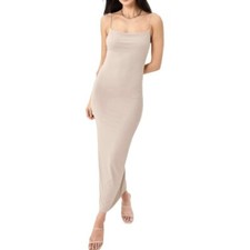 Forever 21 Taupe Nude Long Bodycon Dress NWT Size Small