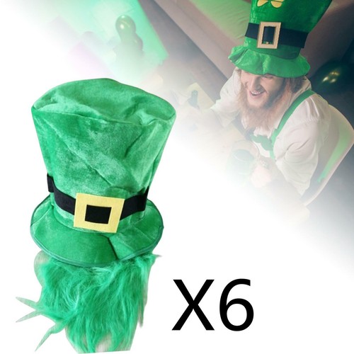 6x St. Day Costume Leprechaun Hat with 
