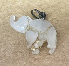 Vintage 1890-1930's Grey Translucent Czech Glass Cracker Jack Elephant Charm! — photo 5