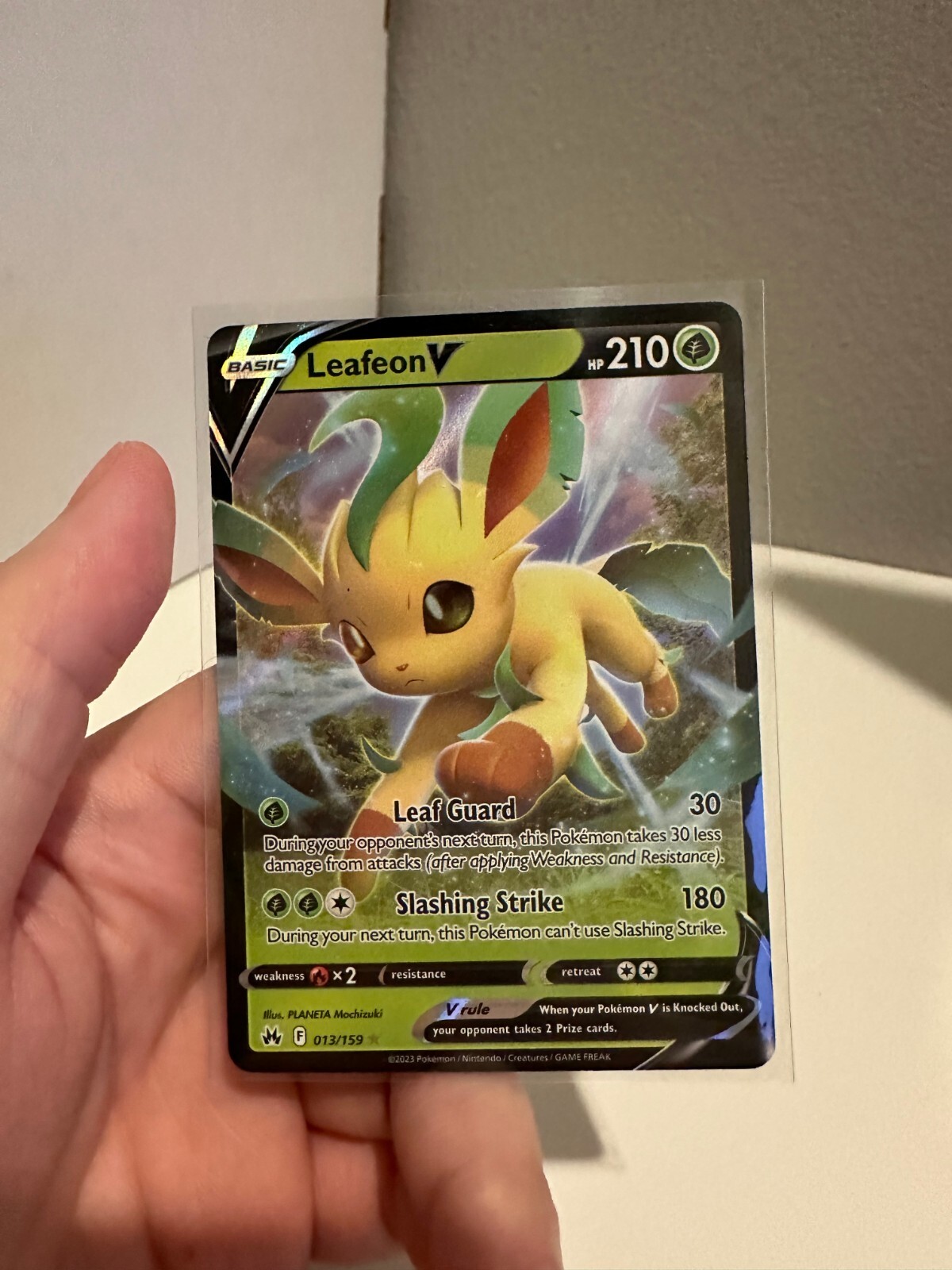 1x Pokemon Leafeon V 7 Evolving Skies Ultra Rare+ Top Loader NM 1218#1-2