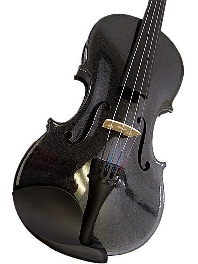 Beautiful 4 4 Black Violin Solid Wood Case Bow Rosin Violin String Set