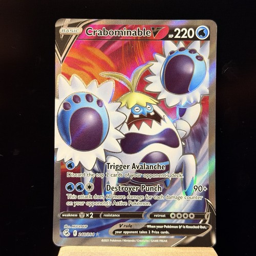 Crabominable V 248/264 Holo Ultra Rare Fusion Strike Pokemon NM - Print Lines