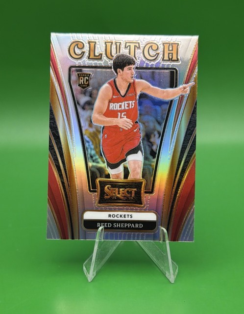 2024-25 Panini Select - Clutch Reed Sheppard #25 Silver Prizm (RC) Rockets