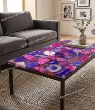 Mesa de centro de ágata púrpura 60"x30" mesa de piedra de ágata rosa mesa de centro de piedras preciosas